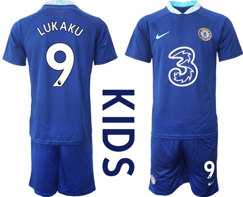 Youth 2022-2023 Club Chelsea FC home blue #9 Soccer Jersey->youth soccer jersey->Youth Jersey